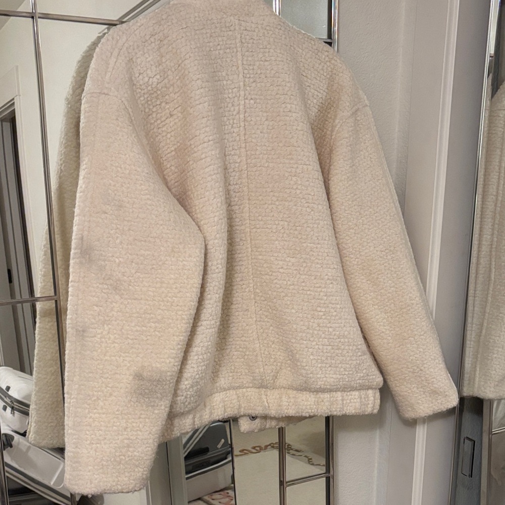 Abercrombie & Fitch Cream Bomber Jacket - Picture 6 of 7